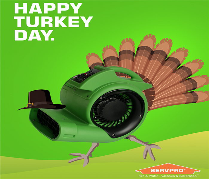 turkey with a servpro air cleaner as a body